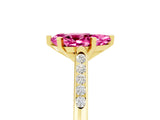 Yellow gold Pear Cut Cut Channel Set Solitaire Engagement Ring with Four-Prong Setting_5