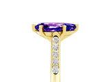 Yellow gold Pear Cut Cut Channel Set Solitaire Engagement Ring with Four-Prong Setting_5