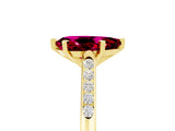 Yellow gold Pear Cut Cut Channel Set Solitaire Engagement Ring with Four-Prong Setting_5