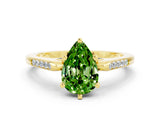 Yellow gold Pear Cut Cut Channel Set Solitaire Engagement Ring with Four-Prong Setting