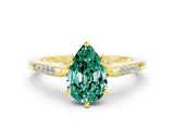 Yellow gold Pear Cut Cut Channel Set Solitaire Engagement Ring with Four-Prong Setting_7