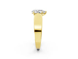 Yellow gold Pear Cut Cut Diamond Channel Set Solitaire Ring with Four-Prong Setting_5