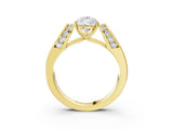 Yellow gold Pear Cut Cut Diamond Channel Set Solitaire Ring with Four-Prong Setting_6