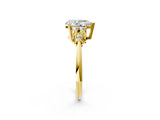 Yellow gold Pear Cut Cut Diamond Cluster Ring with Solitaire Band and Four-Prong Setting_17