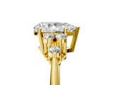 Yellow gold Pear Cut Cut Diamond Cluster Ring with Solitaire Band and Four-Prong Setting_20