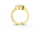 Yellow gold Pear Cut-Cut Diamond Halo Engagement Ring with Pave Band and Prong Setting_12