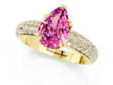 Yellow gold Pear Cut Cut Diamond Milgrain Marquise Band with Prong Setting_1