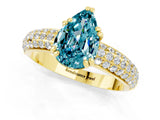 Yellow gold Pear Cut Cut Diamond Milgrain Marquise Band with Prong Setting_1