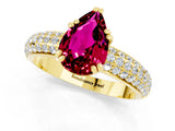 Yellow gold Pear Cut Cut Diamond Milgrain Marquise Band with Prong Setting_1