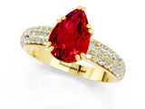 Yellow gold Pear Cut Cut Diamond Milgrain Marquise Band with Prong Setting_1