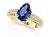 Yellow gold Pear Cut Cut Diamond Milgrain Marquise Band with Prong Setting_1