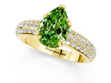 Yellow gold Pear Cut Cut Diamond Milgrain Marquise Band with Prong Setting_1