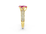 Yellow gold Pear Cut Cut Diamond Milgrain Marquise Band with Prong Setting_2