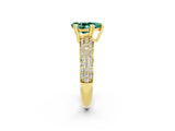 Yellow gold Pear Cut Cut Diamond Milgrain Marquise Band with Prong Setting_2