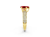 Yellow gold Pear Cut Cut Diamond Milgrain Marquise Band with Prong Setting_2