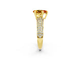 Yellow gold Pear Cut Cut Diamond Milgrain Marquise Band with Prong Setting_2