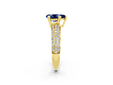 Yellow gold Pear Cut Cut Diamond Milgrain Marquise Band with Prong Setting_2