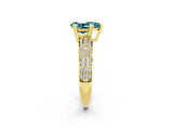 Yellow gold Pear Cut Cut Diamond Milgrain Marquise Band with Prong Setting_2