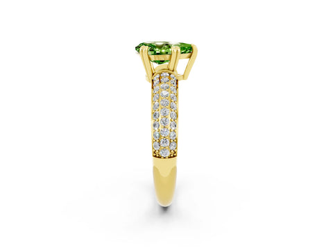 Yellow gold Pear Cut Cut Diamond Milgrain Marquise Band with Prong Setting_2