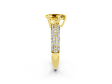 Yellow gold Pear Cut Cut Diamond Milgrain Marquise Band with Prong Setting_2