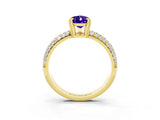 Yellow gold Pear Cut Cut Diamond Milgrain Marquise Band with Prong Setting_3