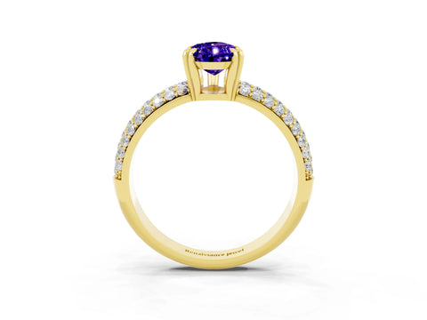 Yellow gold Pear Cut Cut Diamond Milgrain Marquise Band with Prong Setting_3