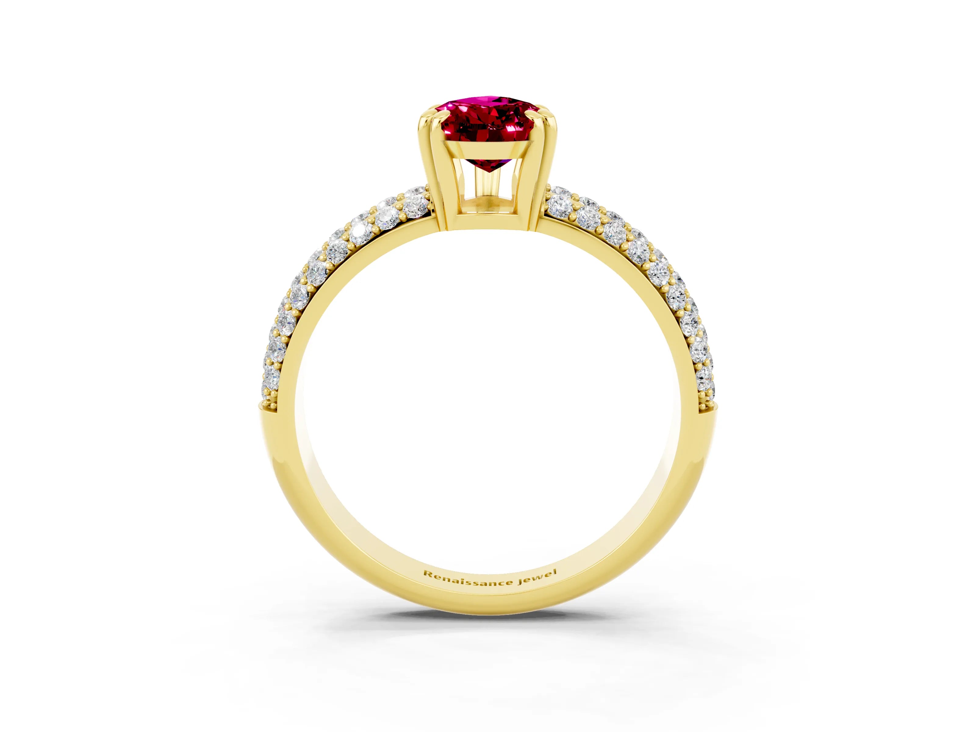 Yellow gold Pear Cut Cut Diamond Milgrain Marquise Band with Prong Setting_3