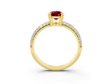 Yellow gold Pear Cut Cut Diamond Milgrain Marquise Band with Prong Setting_3