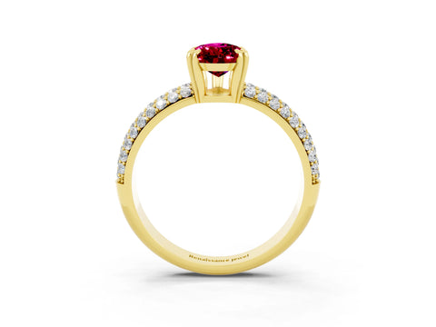 Yellow gold Pear Cut Cut Diamond Milgrain Marquise Band with Prong Setting_3