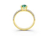 Yellow gold Pear Cut Cut Diamond Milgrain Marquise Band with Prong Setting_3