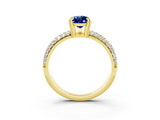Yellow gold Pear Cut Cut Diamond Milgrain Marquise Band with Prong Setting_3