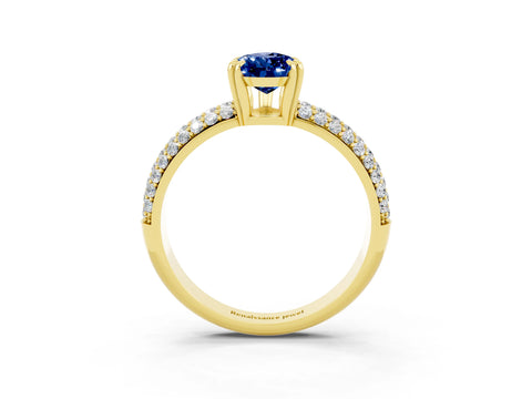 Yellow gold Pear Cut Cut Diamond Milgrain Marquise Band with Prong Setting_3