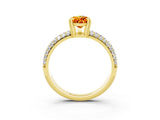 Yellow gold Pear Cut Cut Diamond Milgrain Marquise Band with Prong Setting_3