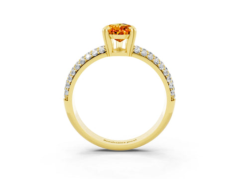 Yellow gold Pear Cut Cut Diamond Milgrain Marquise Band with Prong Setting_3