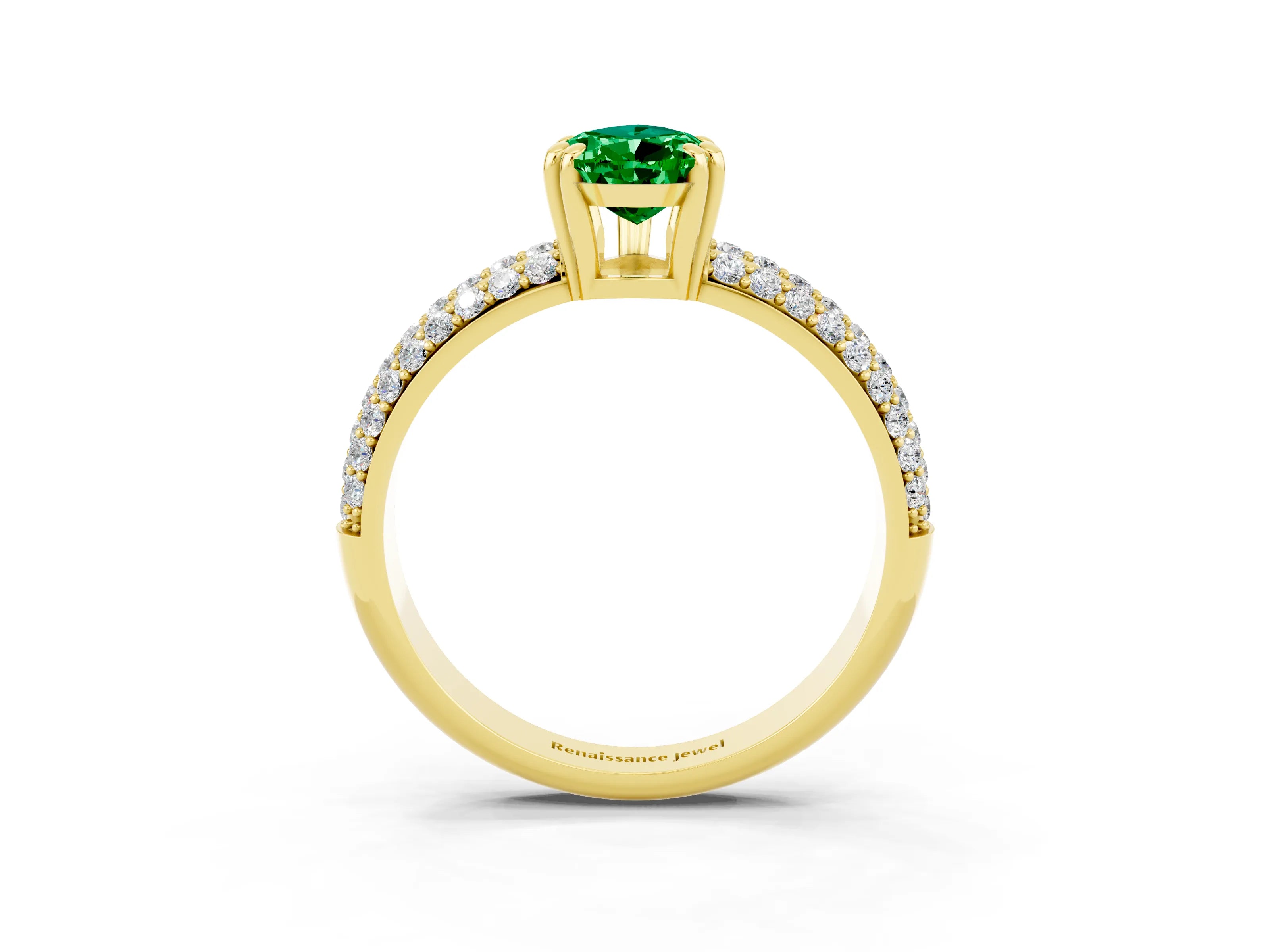 Yellow gold Pear Cut Cut Diamond Milgrain Marquise Band with Prong Setting_3