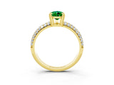 Yellow gold Pear Cut Cut Diamond Milgrain Marquise Band with Prong Setting_3