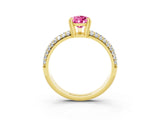 Yellow gold Pear Cut Cut Diamond Milgrain Marquise Band with Prong Setting_3
