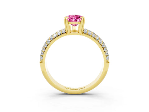 Yellow gold Pear Cut Cut Diamond Milgrain Marquise Band with Prong Setting_3