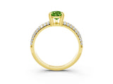 Yellow gold Pear Cut Cut Diamond Milgrain Marquise Band with Prong Setting_3
