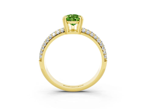 Yellow gold Pear Cut Cut Diamond Milgrain Marquise Band with Prong Setting_3