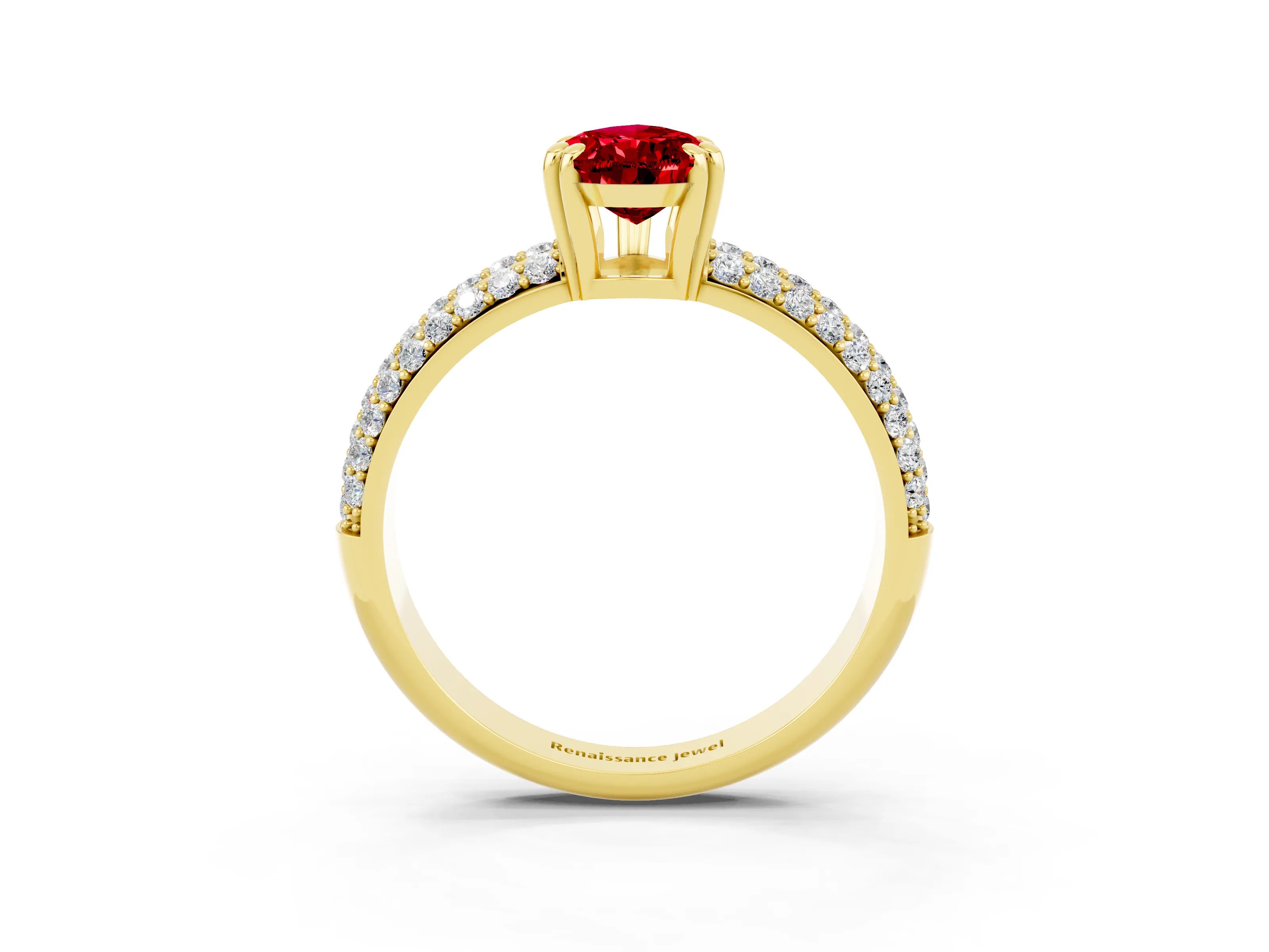 Yellow gold Pear Cut Cut Diamond Milgrain Marquise Band with Prong Setting_3