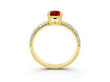 Yellow gold Pear Cut Cut Diamond Milgrain Marquise Band with Prong Setting_3