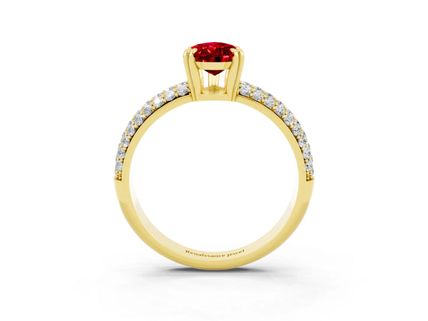 Yellow gold Pear Cut Cut Diamond Milgrain Marquise Band with Prong Setting