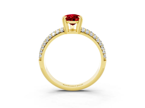 Yellow gold Pear Cut Cut Diamond Milgrain Marquise Band with Prong Setting_3