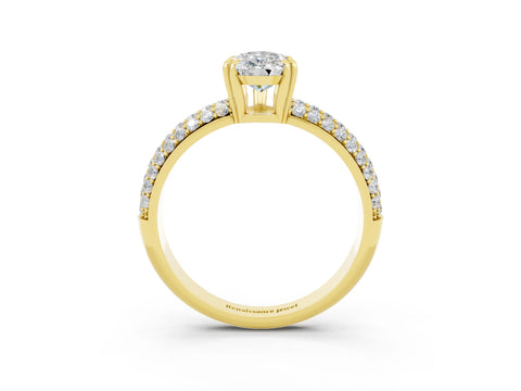 Yellow gold Pear Cut Cut Diamond Milgrain Marquise Band with Prong Setting_3