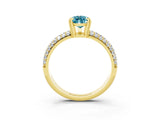 Yellow gold Pear Cut Cut Diamond Milgrain Marquise Band with Prong Setting_3