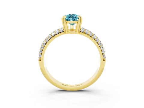 Yellow gold Pear Cut Cut Diamond Milgrain Marquise Band with Prong Setting_3