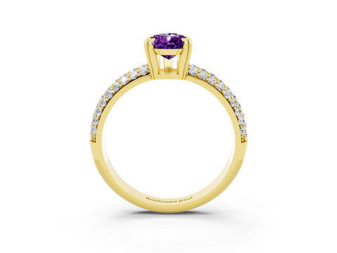 Yellow gold Pear Cut Cut Diamond Milgrain Marquise Band with Prong Setting_3
