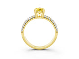 Yellow gold Pear Cut Cut Diamond Milgrain Marquise Band with Prong Setting_3