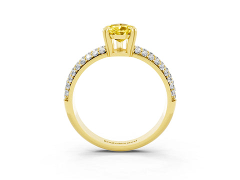Yellow gold Pear Cut Cut Diamond Milgrain Marquise Band with Prong Setting_3